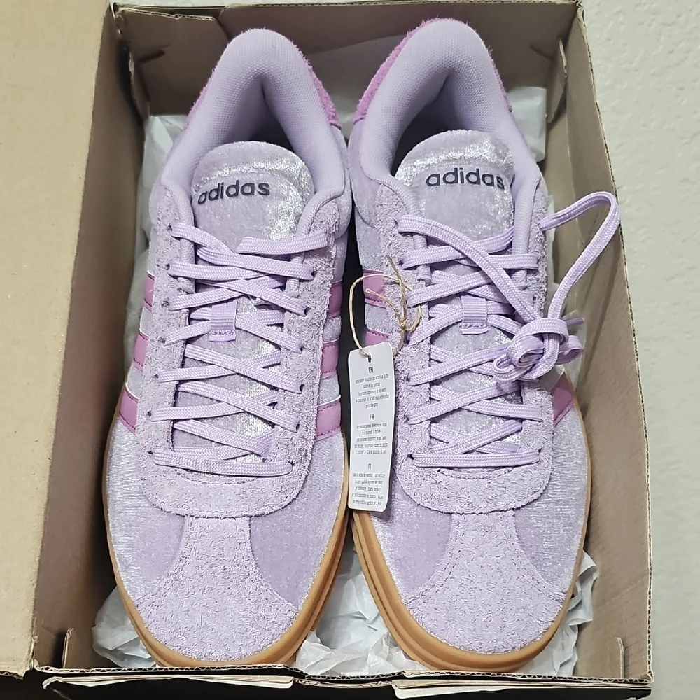 Adidas VL Court Bold Women's Platform Sneakers Powder Plum/Purple/Plum - Picture 7 of 8